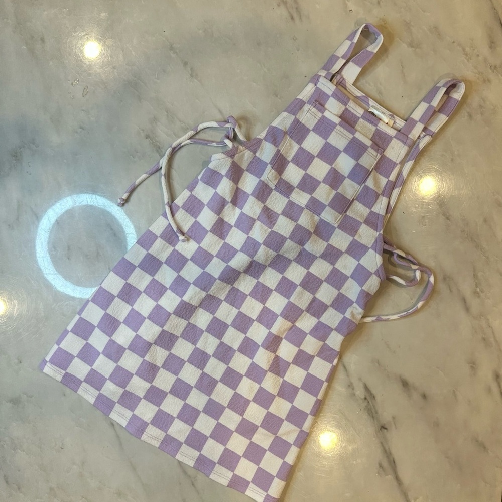 Kids Purple Checkered Apron